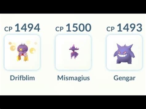Gengar Great League PvP Rankings .